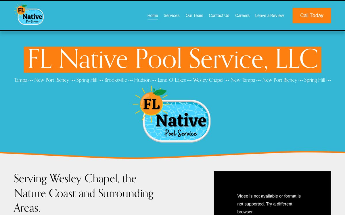 FL Native Pool Service website screenshot