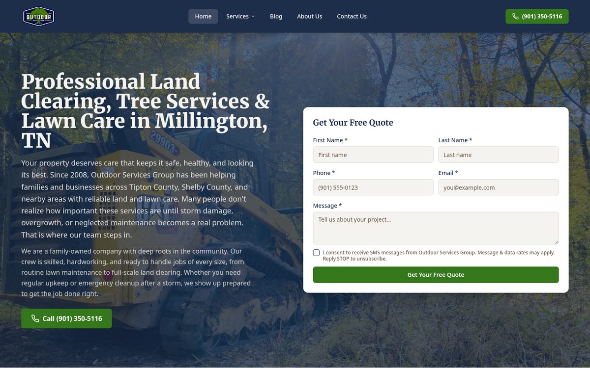 Outdoor Services Group website screenshot